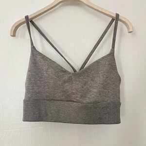 GapFit Heathered Gray Brushed Tech Jersey Sports Bra Medium